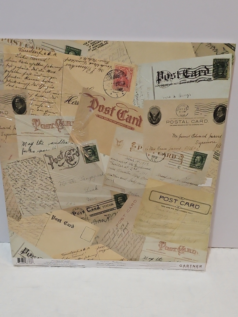Vintage Postcard Scrapbook Paper.